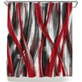 thumbnail image 5 of Geometric Shower Curtain Modern Abstract Shower Curtain Bathroom Decor Polyester Fabric, 72x72inch (Red and Grey), 5 of 5