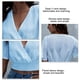 thumbnail image 4 of Blusa con cuello en V Ticfox Transpirable Manga corta Crop Top Mujer Volantes Máxima comodidad, 4 of 5