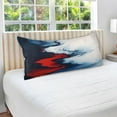 thumbnail image 4 of Red Blue White Marble Plush Pillow Cases King Size Ultra Soft Warm Pillowcases with Zipper 20"x40", 4 of 9