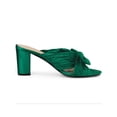 thumbnail image 3 of BLISSFUL STEP Sandales à Talon Épais à Enfiler pour Femmes avec Nœud Vert 8, 3 of 7