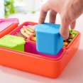 thumbnail image 2 of Homotte Leakproof Dips Containers Compatible with Most Bento Lunch Box, 2x 4 oz Salad Dressing Container to Go, Small Silicone Snack Condiment Container with Lids for Kids (Blue/Green), 2 of 7