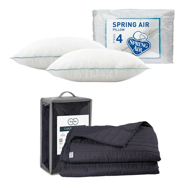 Colcha Matrimonial Acabado Ultrasónico Trinity Azul Marino + 2 Almohadas