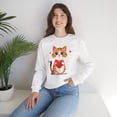 thumbnail image 5 of Cat Heart Sweatshirt, Heart Sweatshirt, Cat Sweatshirt, Valentine's Day Sweatshirt, 50/50 Cotton-Poly Animal Sweatshirt 103, 5 of 35