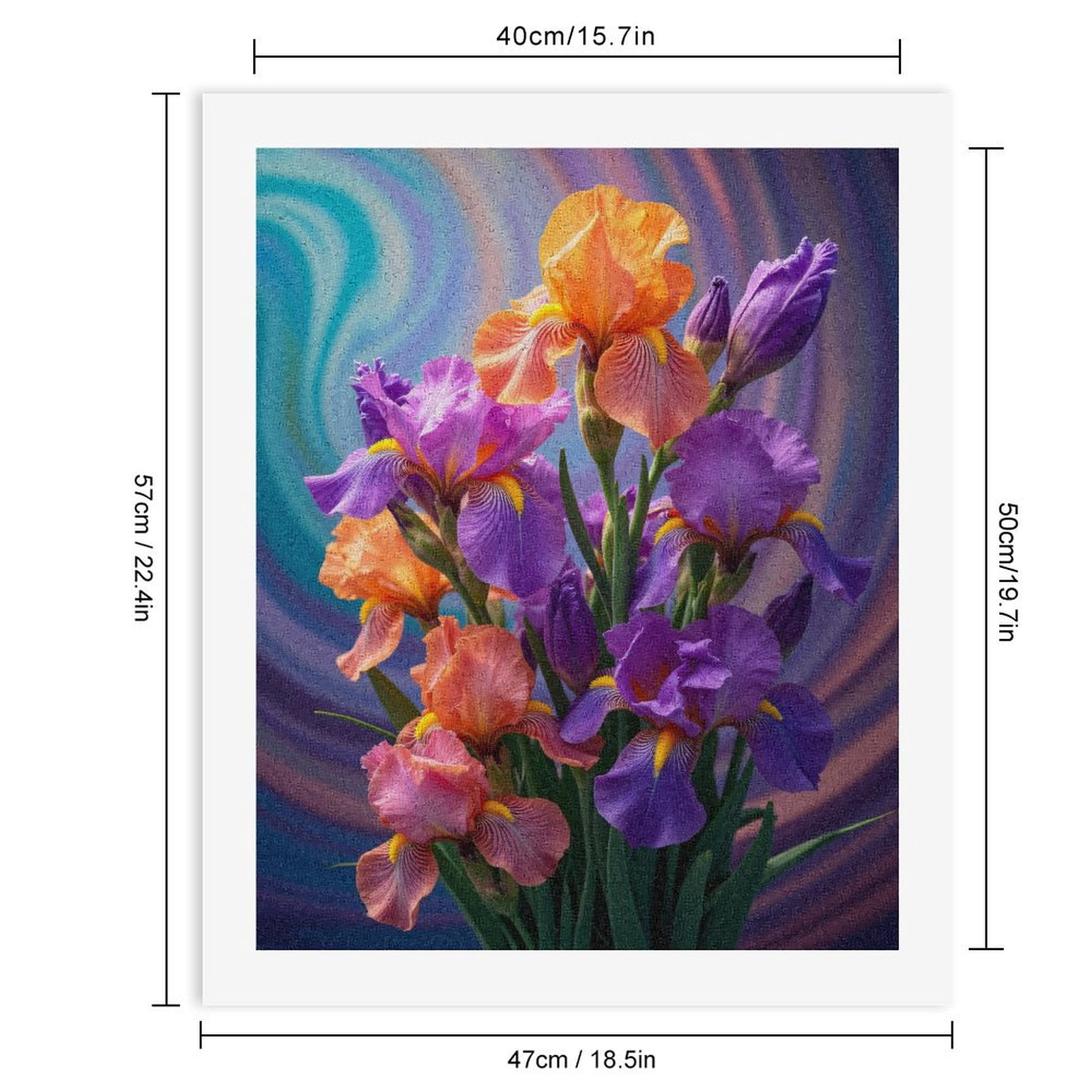 Paint By Numbers Kit for Adults Beginner - DIY Vibrant Iris Blooming Spectrum Canvas Painting Kits for Adults, Frameless Paint By Number for Adults for Home Wall Decor 16x20 Inch