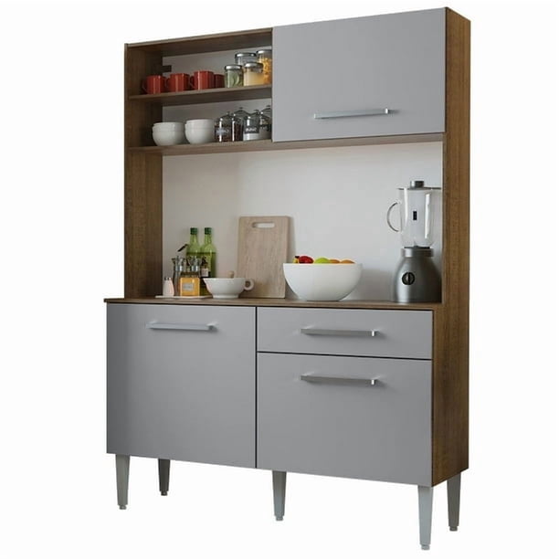 Mueble de Cocina Compacto Madesa 120cm Marrón/Gris