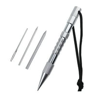 QccHieUs Paracord Needle Set Marlin Spike Flattener DIY Knitting Tool Kit 4pcs Silver