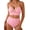 09 Pink, variant on Womens Swimsuits Seashell Textured Bikini Sets High Waisted Two Piece Bathing Suits with Stitching Ribbon Shell Decoration