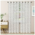 thumbnail image 1 of Scroll Soft Diffused Light Airy Lightweight Floral Sheer Curtain Set Grey / 52"x96", 1 of 1