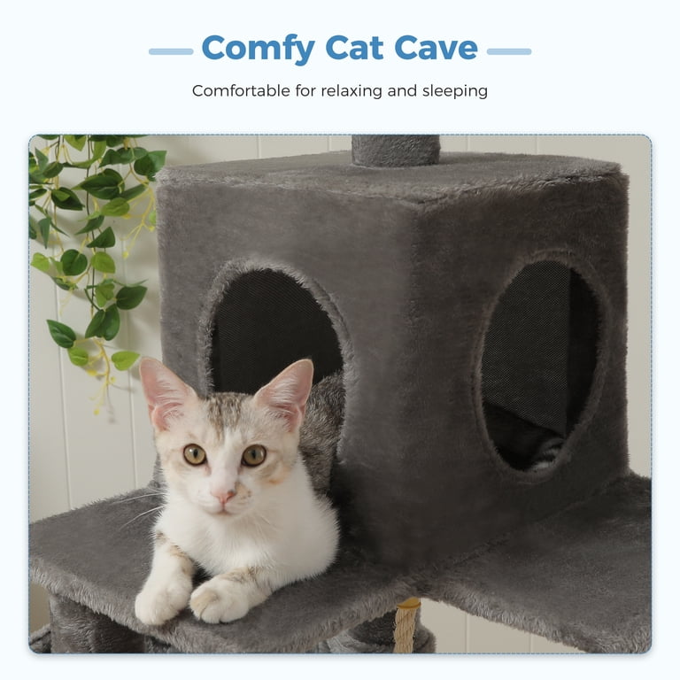 Vibrant Life 60inch Multi-Level Cat Tree with Condo Scratching