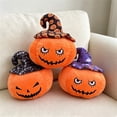 thumbnail image 4 of Halloween Pumpkin Plush Pillow, Spooky Jack-O-Lantern Stuffed Animal Toy with Witch Hat, Halloween Gifts for Teens Adults, Home Decor, 9.84 Inch, 4 of 7