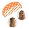 thumbnail image 5 of Unique Bargains 1 Pc Semicircle Retro Checkerboard Hair Comb Orange White Acetate Sheet, 5 of 5