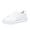 White, variant on QWKLEAJ Unisex Platform White Sneakers, Water‑Resistant PU Leather Lace‑Up Casual Skate Shoes, Thick Sole Comfortable Daily Walking Shoes for Men Women White 9