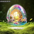 thumbnail image 2 of ZMKIAG 3D Easter Bunny Acrylic Village Building - Easter Decorations Indoor Resin Gingerbread Houses Decor - Farmhouse Xmas Easter Party Holiday Decorations Centerpiece for Tiered Tray, 2 of 9