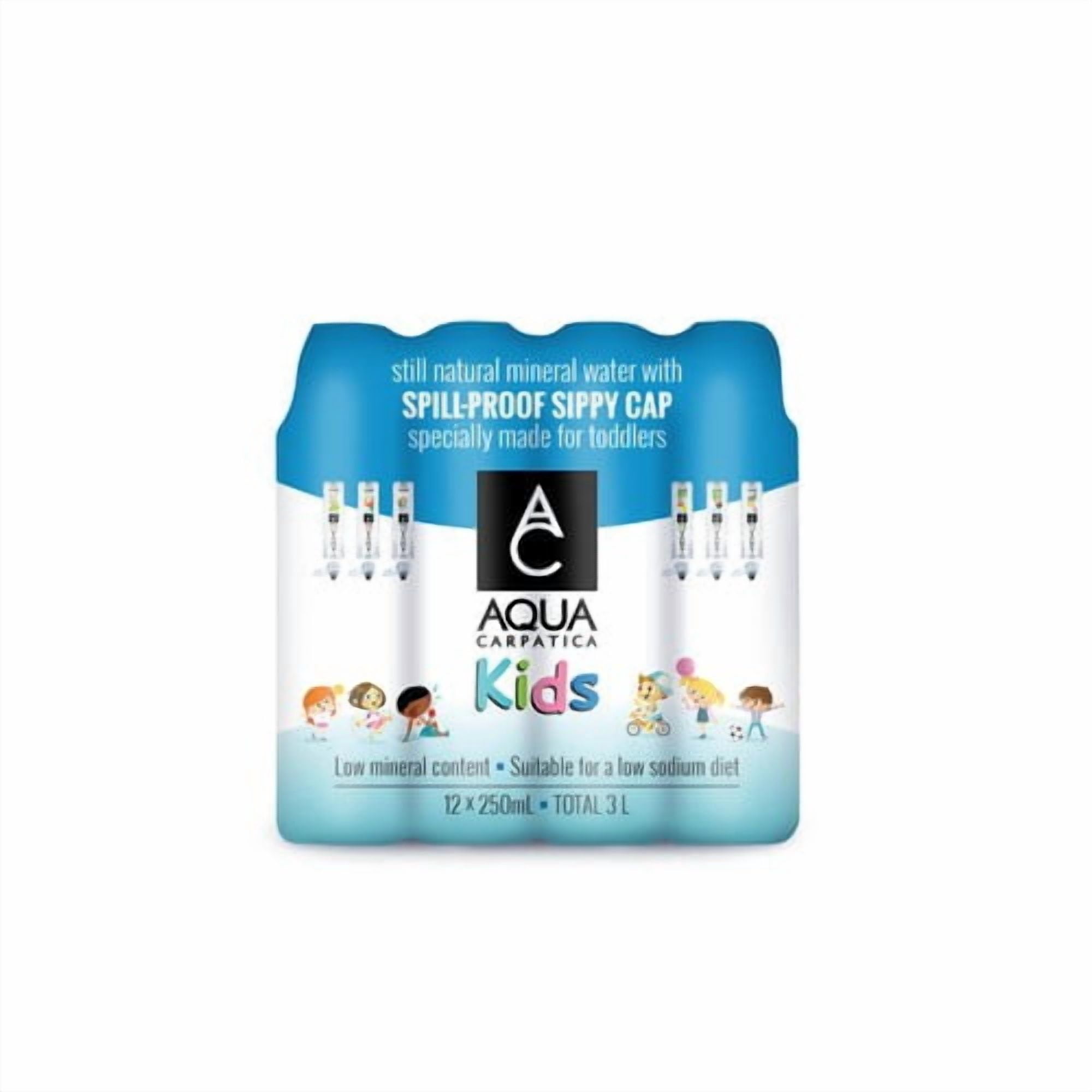 AQUA Carpatica Kids Sportscap Still Natural Mineral Water 12 x 250ml, British Import (Pack of 2)