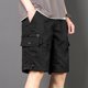 thumbnail image 1 of pstuiky Abreviatura para hombres, Pantalones cortos deportivos para hombre, con cinturón, múltiples bolsillos, botones y cremallera, para exteriores, de trabajo, hasta la rodilla., 1 of 9