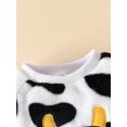 thumbnail image 4 of Infant Baby Girls 2PCS Pants Sets Long Sleeve Cow Embroidery Tops Elastic Band Plush Pants, 4 of 8