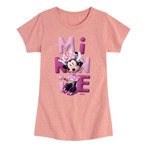 Disney - Minnie Stacked - Youth Girls Fitted Short Sleeve T-Shirt