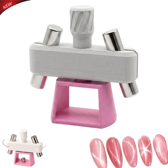 360 Degree Rotating Cat Eye Nail Magnet Tool, Automatic Multi‑Magnetic Nail Art Magnet for Cat Eye Gel Polish, Create Glass Bead Side Light Effects for Home DIY Salon Manicure(Random Color)