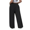 thumbnail image 5 of SWQZVT Womens Plus Size Pants Elastic Waisted Wide Leg Casual Pants for Women Comfort Loose Lounge Trousers with Pockets 2XL, 5 of 8
