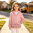 thumbnail image 5 of YUANxueke Girls Hoodie Windbreaker Printed Full Zip Jackets Casual Outdoor Fashion Windproof Jacket with Pockets,Pink,4-5 Years, 5 of 8
