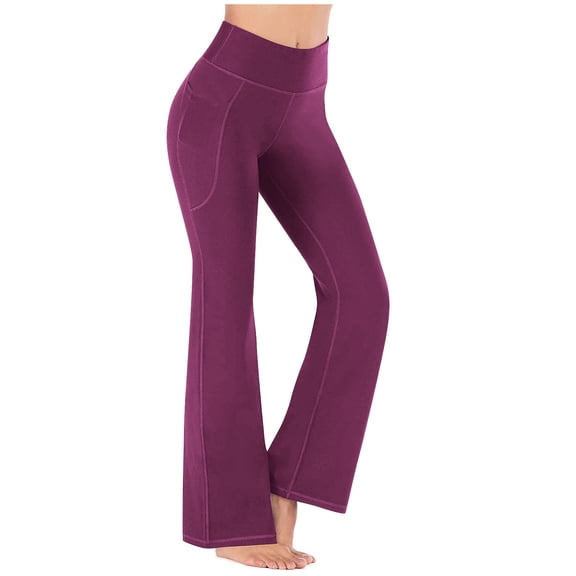 Women Yoga Pants Sawvnm Women Oversized Drying Tight Elastic Comfortable Fitness Pants Yoga Pants Purple XXL