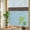 Brown Blue, variant on Rainbow Window Privacy Film, Black Morocco Static Cling Window Film PVC, Grey Striped Middle Century Patterned No Glue UV Blocking Glass Covering, Removable Stained Glass Sticker 17.7''x39.3''