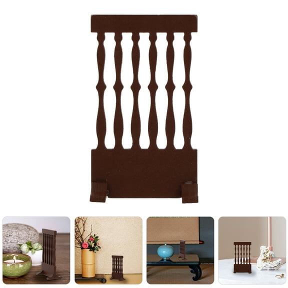 WHAMVOX Japanese Wooden Screen for Home Decor Unique Design Brown Color Ideal for Farmhouse Table 2pcs