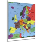 HISTORIX 2004 Europe Map Poster - 24x30 Inch Poster Map of Europe Wall Art - Old Wall Map of Europe - Europe Wall Map