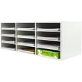 thumbnail image 4 of Wood Desktop Literature Organizer Adjustable File Sorter Mail Center Magazine Holder Paper Storage Cabinet Classroom Keepers Mailbox  Layers and Columns)  Antique, 4 of 6
