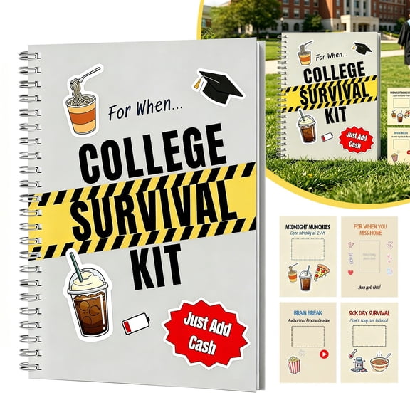 The 'For When...' College Kit Card Book - 2026 Funny Interactive Pages & Graduation Card Holder - Student Care Package for Freshman & Dorm