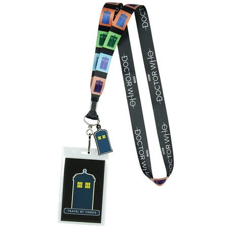 Doctor Who Lanyard ID Badge Holder Pop Art Travel By Tardis Lanyard w/ Rubber Charm Doctor Who Lanyard ID Badge Holder Pop Art Travel By Tardis Lanyard w/ Rubber Charm