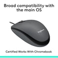 thumbnail image 5 of Logitech M100 Wired Optical Ambidextrous PC Mouse with 1000 DPI Optical Tracking, Gray, 5 of 8