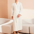 thumbnail image 3 of FNFYFH Terry Bathrobe for Men Long V Neck Towel Bathrobe Lightweight Soft Spa Robe Quick Dry yet Warm Housecoat with Belt, 3 of 3