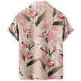 thumbnail image 5 of CBGELRT Mens Shirts Classic Vacation Shirts for Men Floral Print Digital Print Casual Loose Fitting Creative Short Sleeved Shirt Pink S, 5 of 5