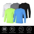 thumbnail image 4 of ZBORIBER Men's Quick-Dry Active Long Sleeve Shirts - Moisture Wicking, 5-Pack, Sizes S-3XL, 4 of 10