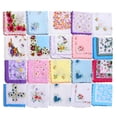 thumbnail image 2 of 40Pcs Vintage Style Floral Flowers Handkerchief Lady Women Mocket Cotton Hanky, 2 of 6