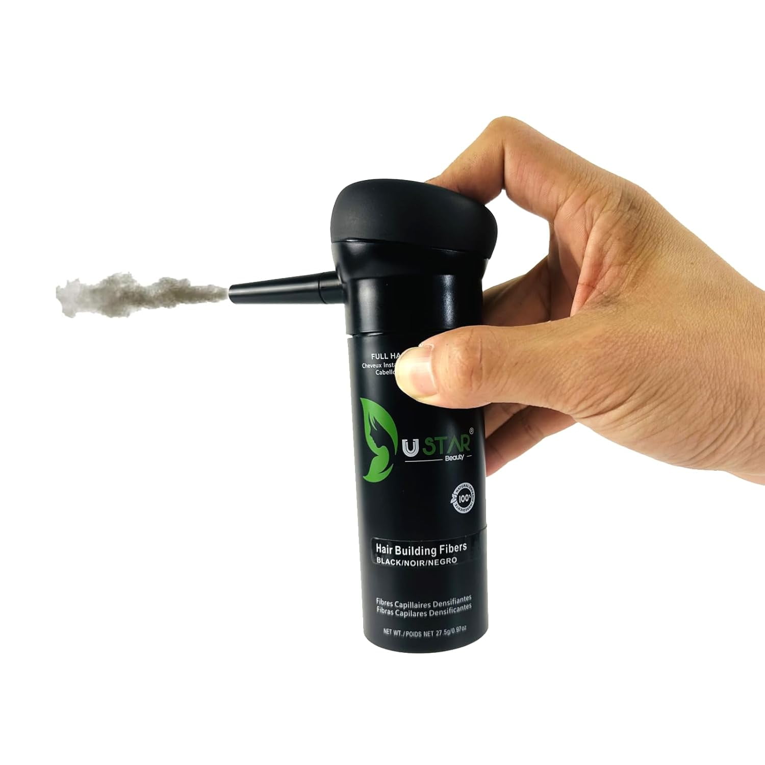 Ustar Hair Building Fibers Gray .42oz/12g Buy Two Get One FREE Applicator