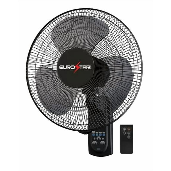 EUROSTAR FWF16B 16" Wall Fan with Remote, Black