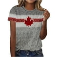 thumbnail image 1 of Tops de Manga Corta para las Mujeres de Ajuste Suelto Nueva Camiseta de Manga Corta Impresa con Suéter, Cuello Redondo de Poliéster, 1 of 4