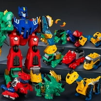 syligr 6 in 1 Dinosaur Transforming Robot Toy, Magnetic Building Set for Quick Change, Construction Action Figures for Kids, Convertible Toy Gift for Boys Age 6 , Creative Play, Birthday Gifts