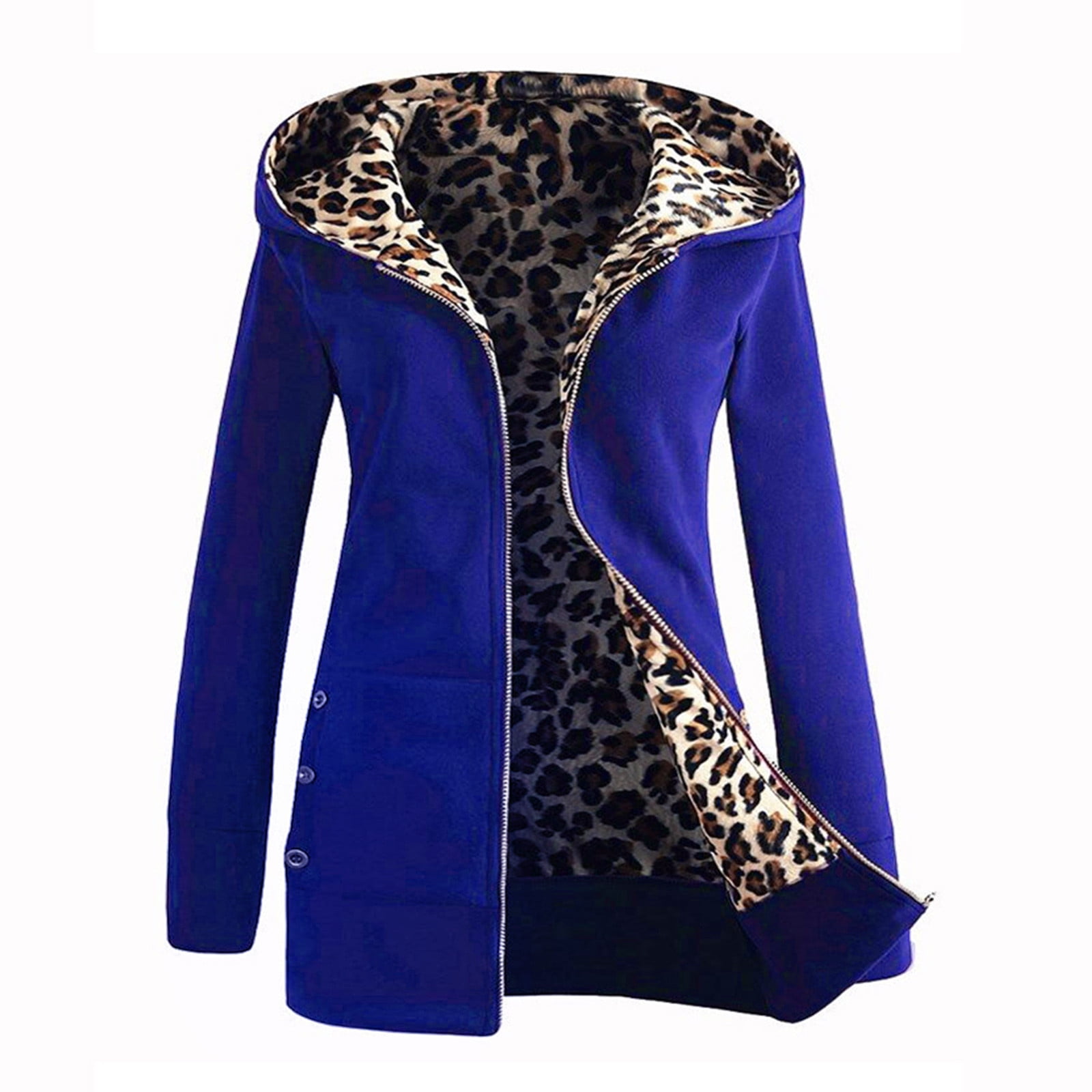 JDEFEG Extra Long Sleeve Jacket for Women Plus Velvet Thicker Hooded