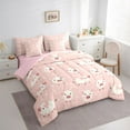 thumbnail image 4 of Feelyou Kawaii Pink Pig Twin Bedding Sets 7-Piece for Kids, Cute Farm Animal Bedding Comforter Set, Cartoon Stars Print Reversible Sheet Sets, Microfiber Bedroom Decor, 4 of 8