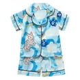 thumbnail image 1 of Toddler Boy Pajama Set Cartoon Button Down Homewear Set Silk Pajamas Outfits Pajamas for Girls 3T 4T, 1 of 3