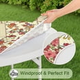 thumbnail image 5 of Pioneer Flower Floral Print Pattern Round Fitted Tablecloth with Elastic Edge,Dining Table Cover Waterproof,Outdoor Round Tablecloth for Camping,Dining,Indoor and Outdoor, 5 of 7