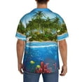 thumbnail image 3 of Naloa Island And Coral Reef Men's Loose Fit Cuban Collar Short-Sleeve Shirt, Hawaiian Shirts, Mens Shirts Casual for Everyday Wear Outings-Small, 3 of 5