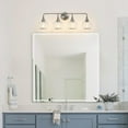 thumbnail image 3 of Brushed Nickel Bathroom Wall Sconce 4 Lights Bathroom Light Fixtures Over Mirror with Clear Glass Shade Vanity Light  Lighting, 3 of 6