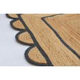 thumbnail image 2 of Shree Exports Hand Woven Farmhouse Jute Area Scalloped Rug (Navy Blue, 8'x10' Feet), 2 of 5