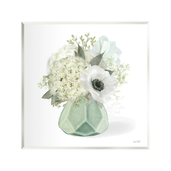 Stupell Industries Bouquet in Geometric Vase Botanical & Floral Painting Unframed Art Print Wall Art, 12 x 12