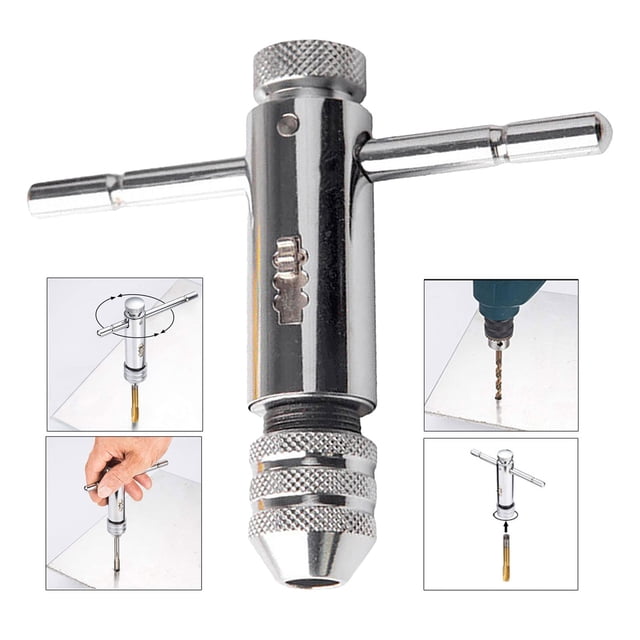 Klonfd 1 Ensemble M3 M8 Poignée en T Robinet Réglable Robinet à Main pour Tenir des Robinets Perceuses Petits Outils