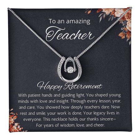 Teacher Retirement Gift Necklace Teacher Appreciation Gift for Retired Teacher Retiring Teacher Gift Jewelry School Retirement Gifts